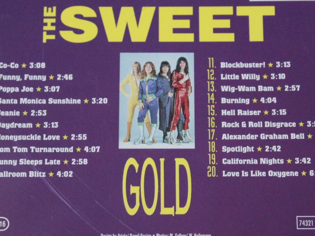 CD: THE SWEET - GOLD - 20 SUPER HITS CD – Usato da Tübach venduto da JamesStone 7