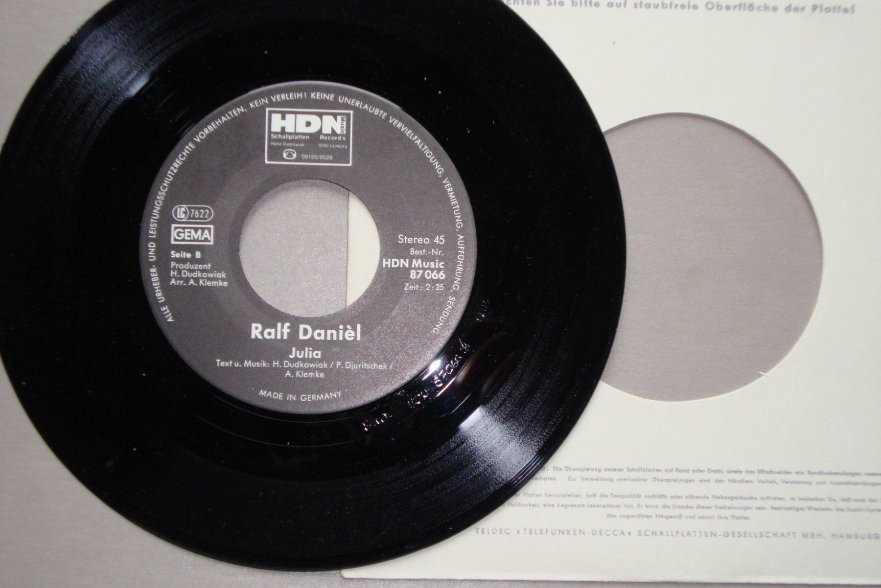 Dischi in vinile: RALF DANIÈL - DER WEG IST ZU ENDE – Usato da Bern venduto da Uli_10_11 1