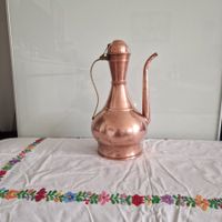 Antiker türkischer großer Krug/Teekanne aus Kupfer und Messi