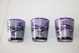 3er Set Windlichter mit Spitze, Neu, Vintage Shabby Chic