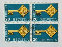 27.5.1968 IMF-Kongress: Schlüssel CEPT-Signet im Viererblock