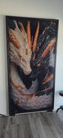 XXL Drachen Wandbild  Schwarz/Gold  2m  Unikat!