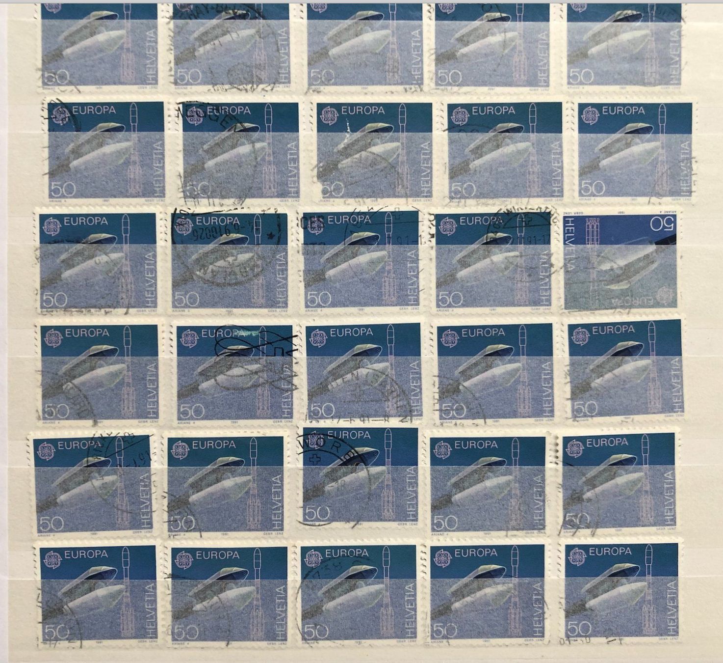 Alle Briefmarken: Nr.812 mit Stempel 45 Stück – Gebraucht aus Aarau von Billa007 2