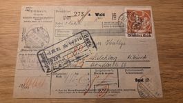 1921 Paketkarte Deutsches Reich 