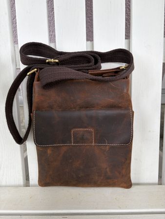 Vintage Leder Umhängetasche, Crossbody Bag, Top Zustand!
