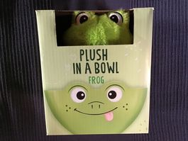Plüsch Frosch in Schale, Geschenkidee