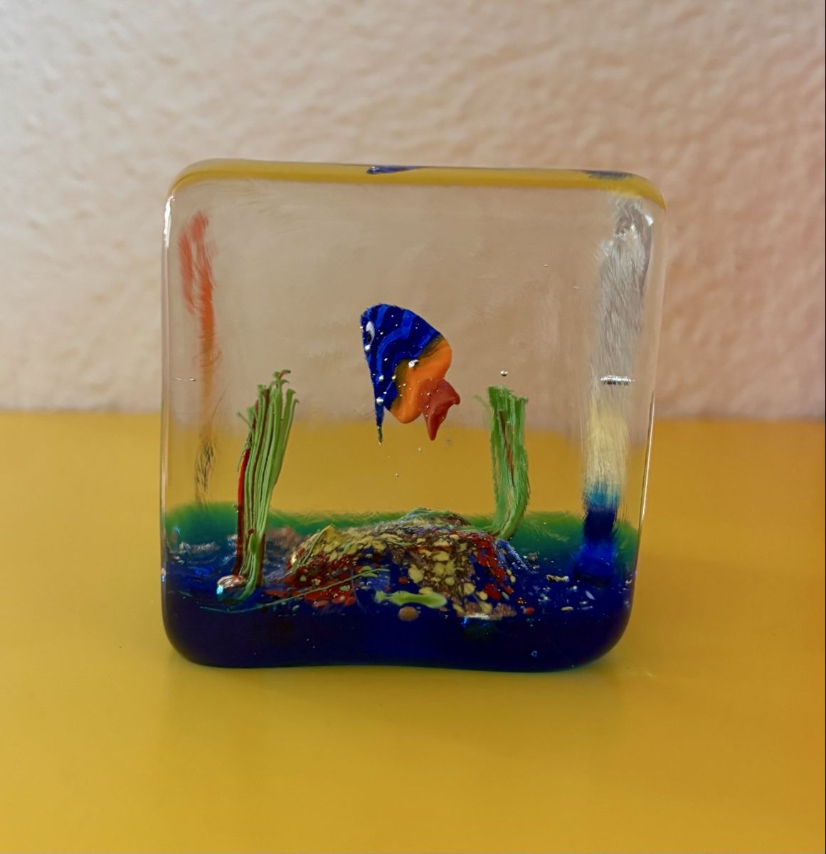 Murano Bicchieri: Murano Briefbeschwerer Würfel Aquarium – Usato da Mellingen venduto da villapepa 3