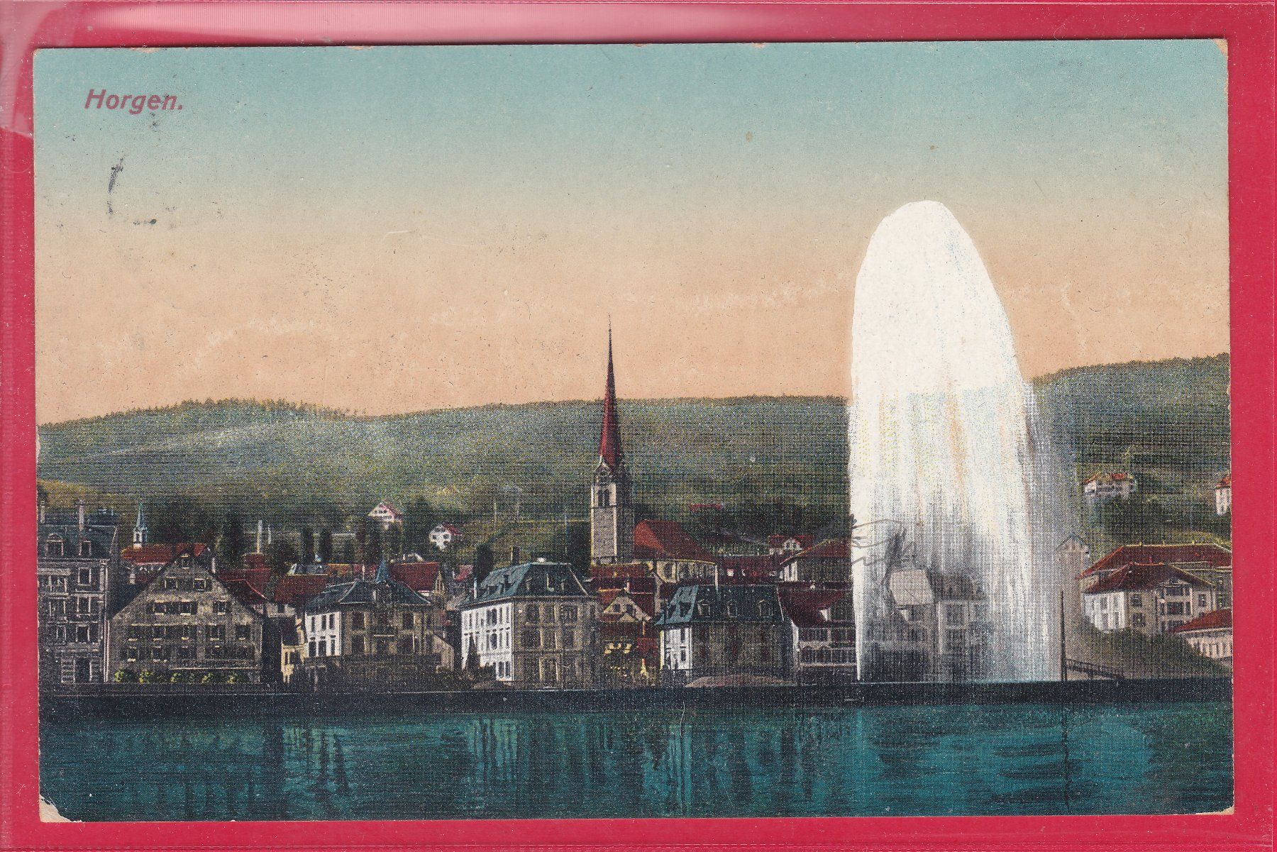 Cartoline postali: HORGEN MIT SPRINGBRUNNEN, 23.5.1911 – Usato da Oberrieden venduto da Gebirgsstelze