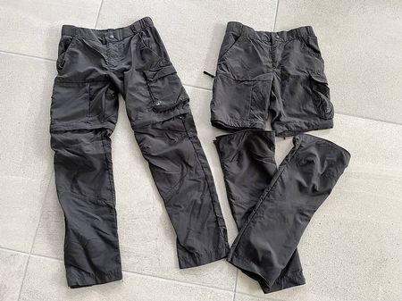 Zip-Off-Wanderhose Kinder 8-9 Jahre Gr. 131-140 cm grau
