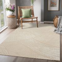 Moderner Teppich, abstraktes Muster, beige, 160x220cm