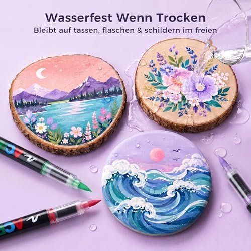 Penna & Evidenziatori: Farben Acrylstifte Set, Pinselspitze Acrylmarker mit – Nuovo e nell'imballaggio originale da Hundwil venduto da Equiply 6