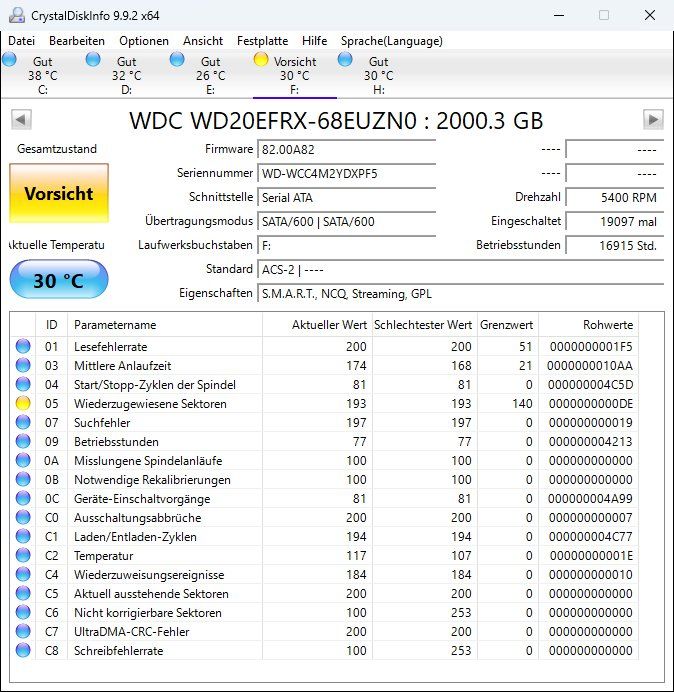 Disques durs: 2 x WD Red NASware 3.0 2tb – D'occasion à Dietikon par Luci59 4