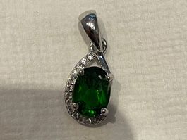 Grün Cheomdiopsid Anhänger Silber 925 - Nr. T6