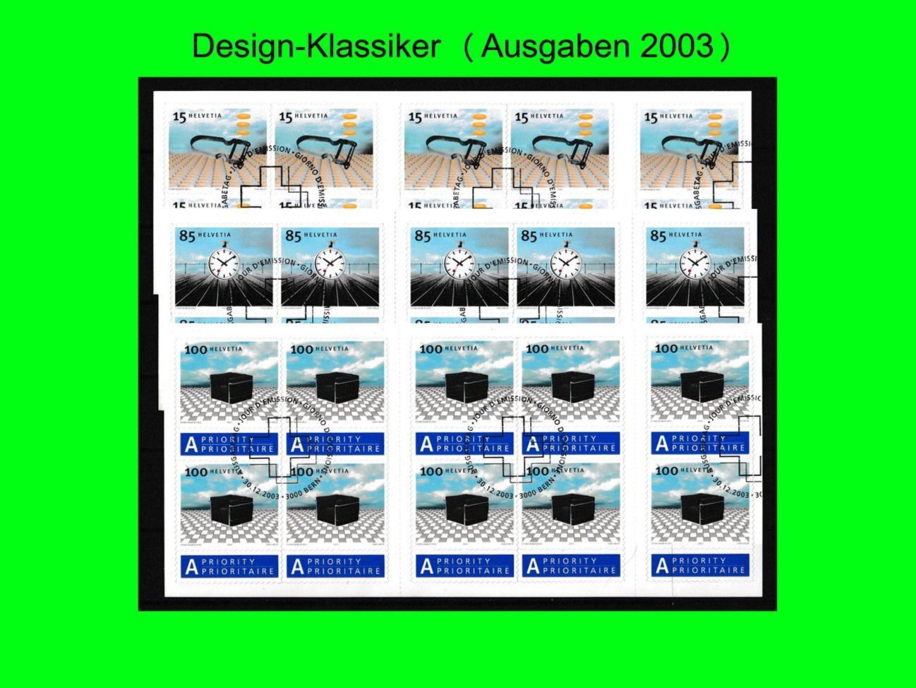 Tutti i francobolli: Markenhefte "Design-kKassiker Schweiz I" (2003) – Nuovo (secondo la descrizione) da Dübendorf venduto da chiara48 2