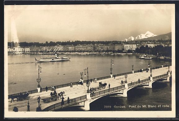 Cartoline postali: AK Genève, Pont du Mt. Blanc et rade – Usato da Berlin venduto da bartko-reher