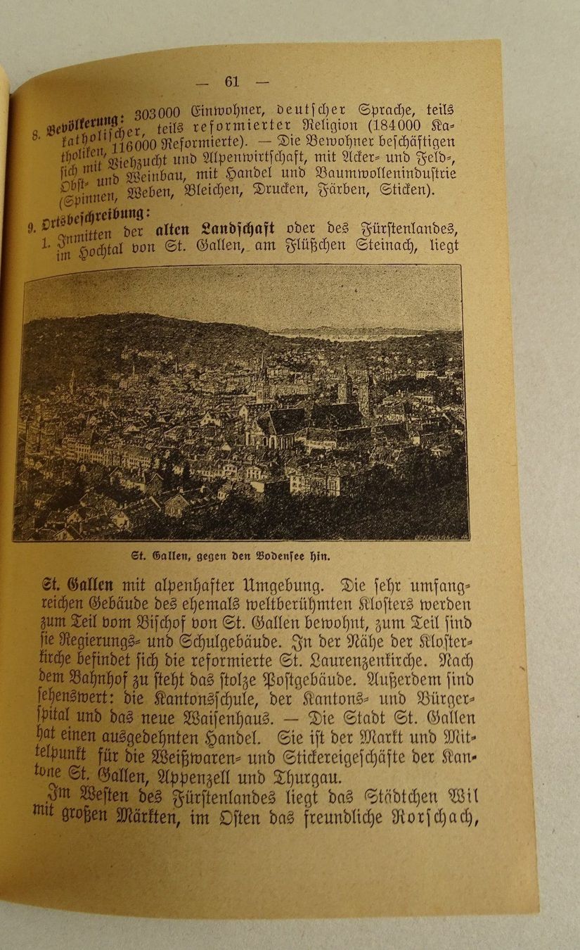 Libri: WASER: KLEINE SCHWEIZER GEOGRAPHIE, 1919 – Usato da Grüningen venduto da Kartensammler 5