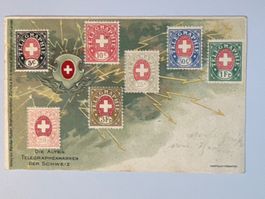 1901 Die Alten Telegraphenmarken Der Schweiz - Postkarte