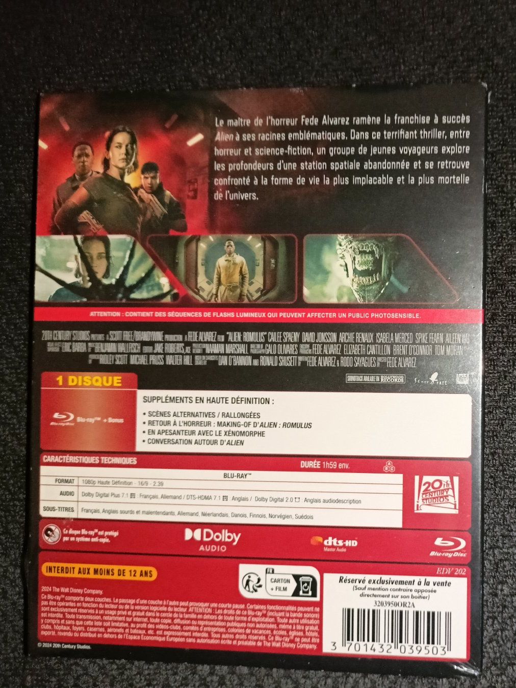 Alle DVDs: Alien Romulus Blu-ray - Neuf – Neu und originalverpackt aus Grand-Lancy von mar_2vbf 1