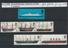 1969 Grossbritannien, "Britische Schiffe", ** postfrisch