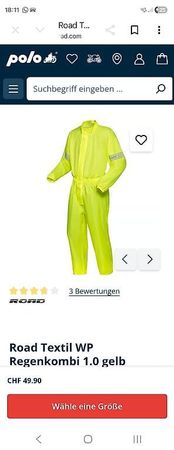 Regenkombi Grösse M