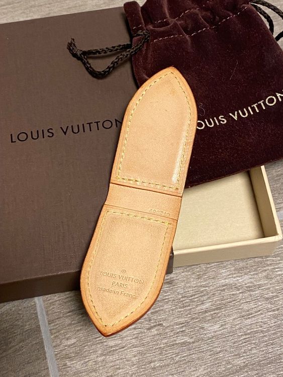 pince a billets louis vuitton en cuir beige boite