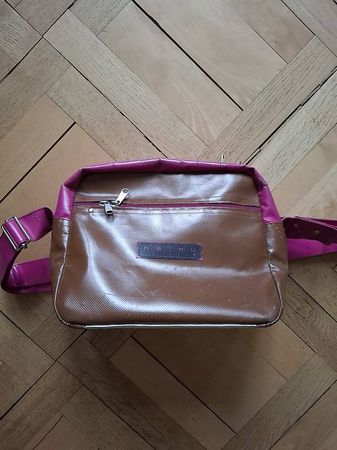 Tasche (Blachenstoff, pink/braun)
