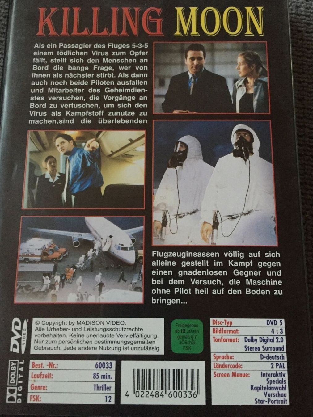 Tutti i DVDs: Killing Moon - Todesflug 535                         ©'1999 – Usato da St.Gallen venduto da elk2023 1
