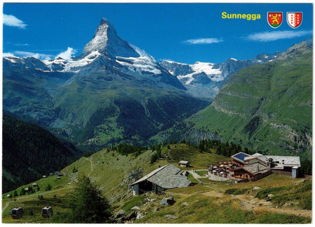 Cartoline postali: Zermatt - Gondelbahn Sunnegga--Blauherd – Usato da Binningen venduto da Mountainrider