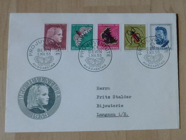 Tutti i francobolli: 2 FDC ++ Pro Juventute 1953 und Z41 – Usato da Walkringen venduto da Casablanca777 1