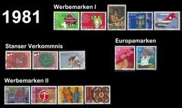 1981 schön gestempelt: Sonder-, Europa- und Werbemarken