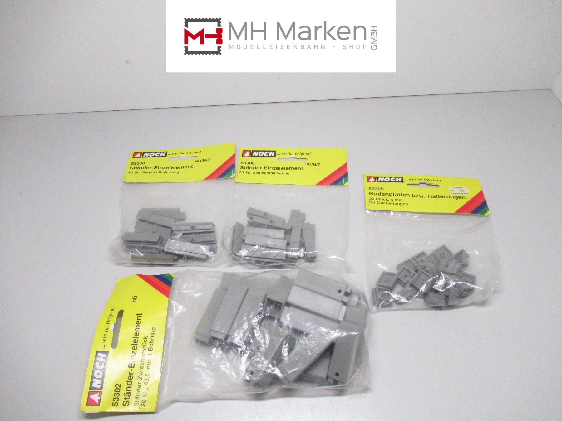 Noch Modellini di ferrovie: Noch 53302/53305/2x53308 Bodenplatten und Ständer-Elemente – Usato da Basel venduto da mhmarken
