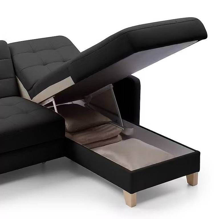 Sofas: Echtleder Sofa schwarz mit Schlaf- und Stauraumfunktion – Gebraucht aus Emmenbrücke von mre_9vzf 2