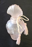 Parfümflakon, Glas, Rosa mit Quasten ungebraucht