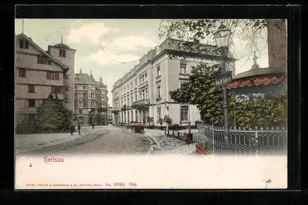 Ansichtskarten: AK Herisau, Strassenpartie im Ort, 1907 – Gebraucht aus Berlin von bartko-reher