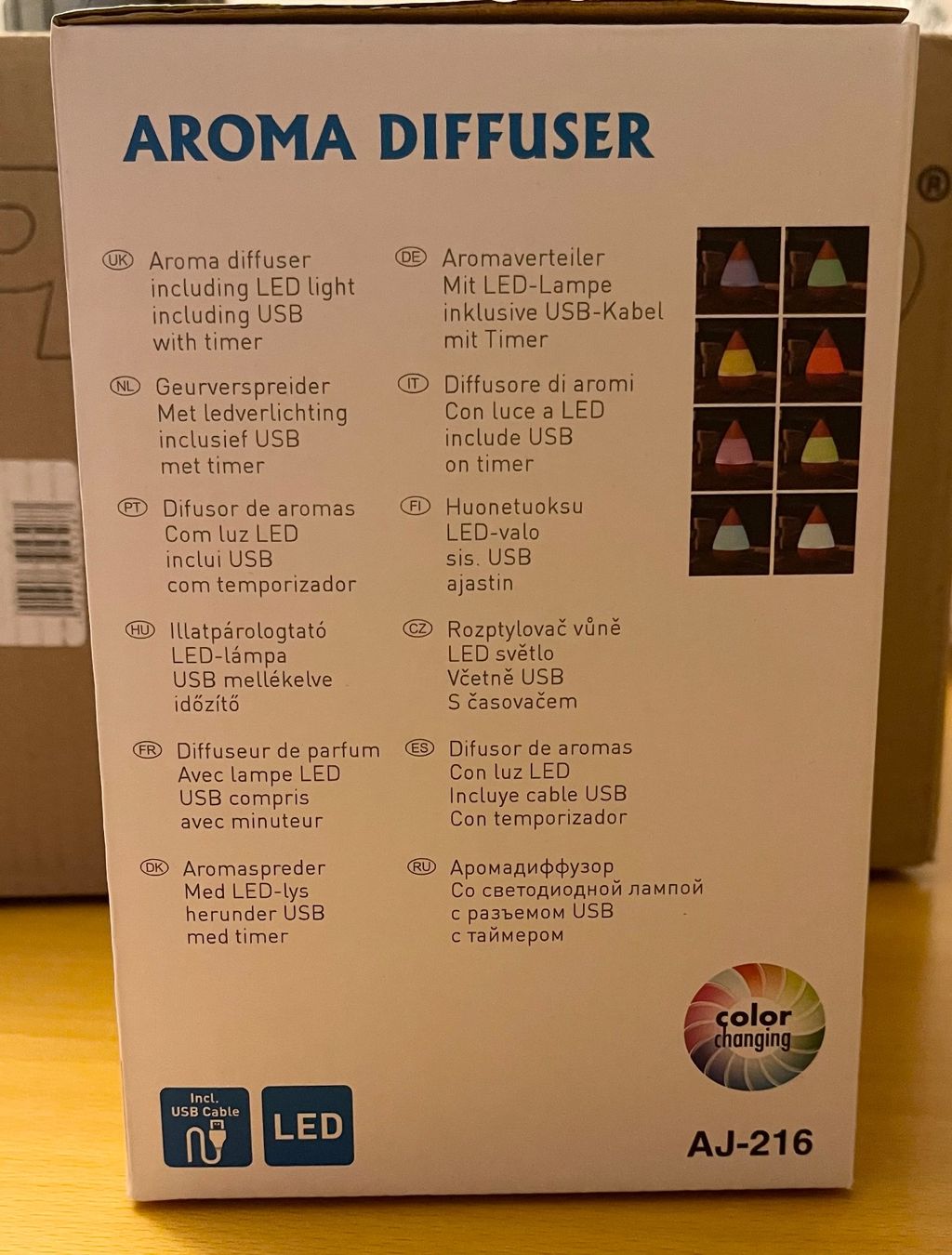 Diffusori di oli essenziali: Aroma Diffuser weiss/braun mit USB, Farbwechsel – Nuovo e nell'imballaggio originale da Basel venduto da Seifehuesli 2