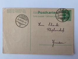 Frankierte Postkarte von Glarus nach Yverdon 24.07.1908