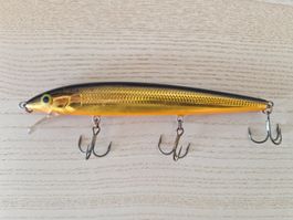 Rapala Husky Jerk HJ 14 Gold Black 14cm 18g Wobbler Köder