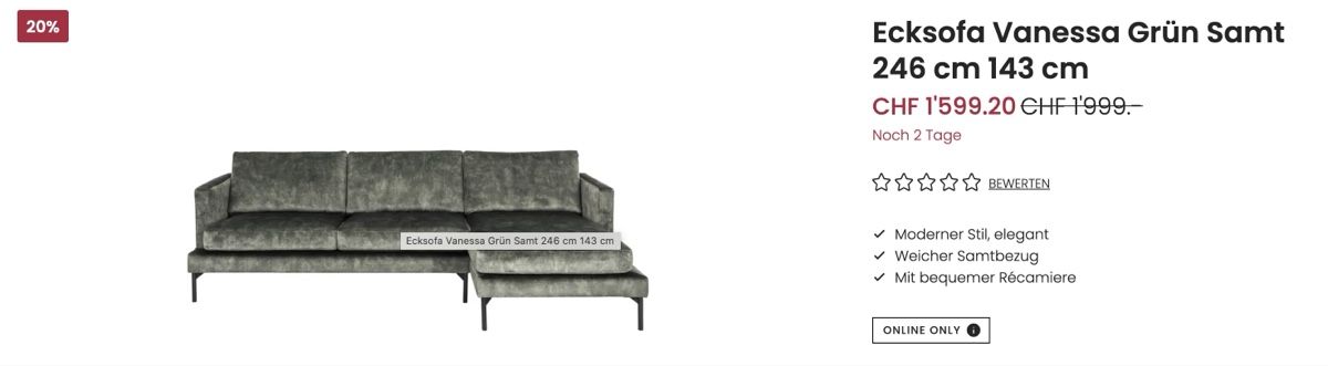 Livique Divani: Grünes Samt Sofa von Livique – Nuovo (secondo la descrizione) da Biel/Bienne venduto da Nat_lby2 1