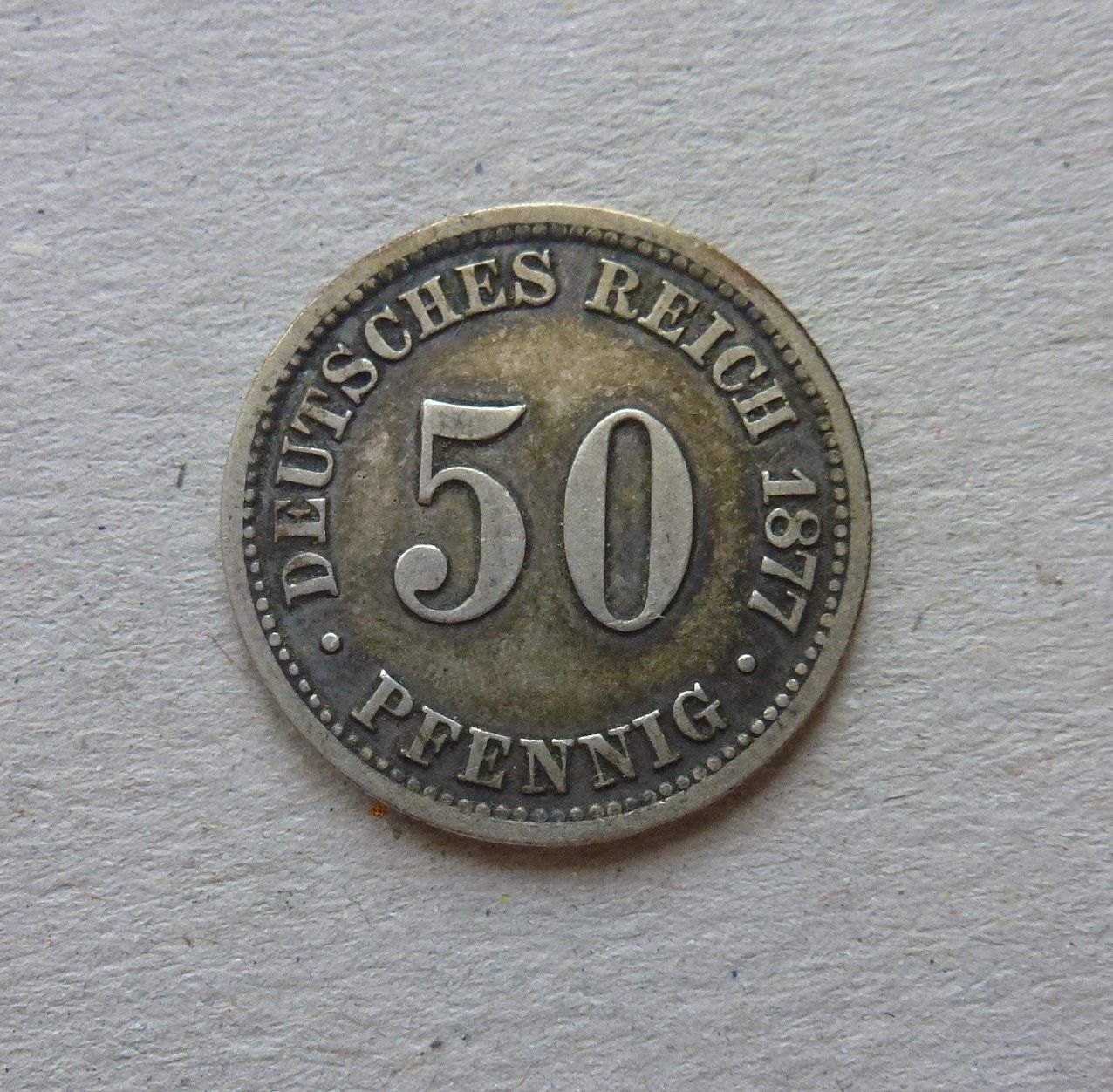 Tutti le monete: Deutsches Kaiserreich ++ 50 Pfennig 1877 B – Usato da Walkringen venduto da Casablanca777