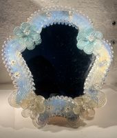 Miroir Murano Vintage, Fleurs en Verre Soufflé vintage