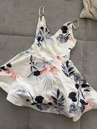 Sommerkleid Weiss Blumen S