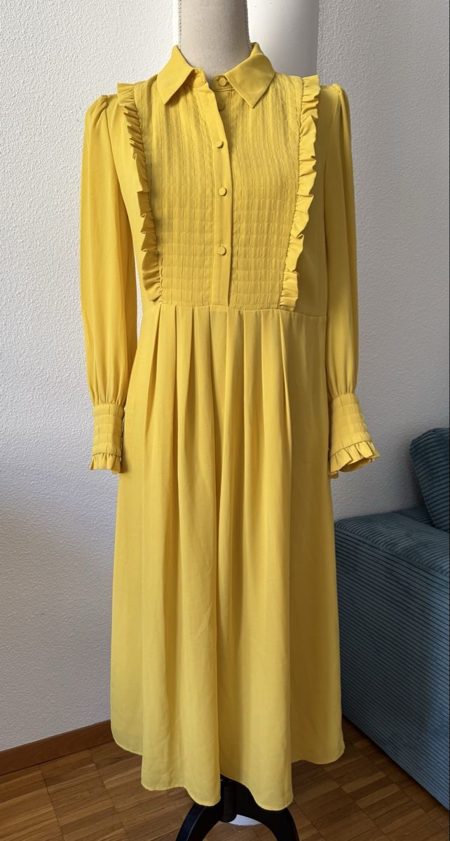 Claudie Pierlot Vestiti: Robe Claudie Pierlot, jaune, taille 36 – Nuovo (secondo la descrizione) da Morges venduto da sandy069