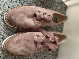 Zara Plateau Schnür Schuhe Sneakers Gr.39 Velour Samt, Neu