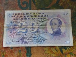 SUISSE  20  Francs  1958  (1677)  Billet