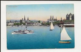 AK 1916 Zürich vom See mit Schiffen
