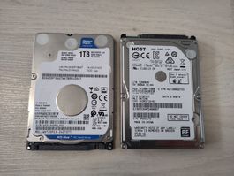 2x 1TB 2.5" SATA HDD WD/HGST – SMART geprüft