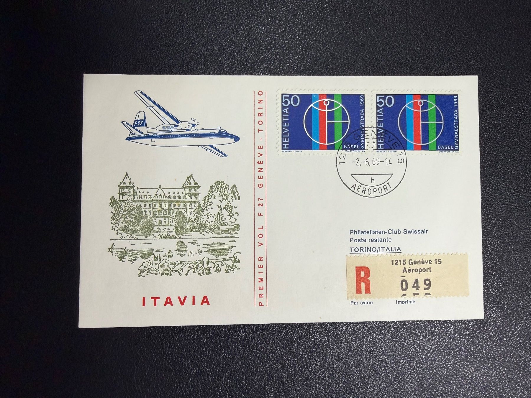 Tutti i francobolli: Itavia Erstflugbrief Genf-Turin 1969 – Usato da oberrüti venduto da jeanmei