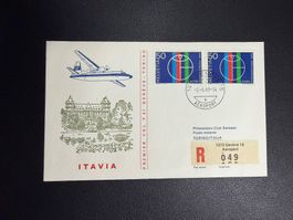 Itavia Erstflugbrief Genf-Turin 1969