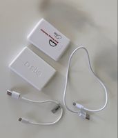 2 Powerbanks 5000mAh weiss, inkl Kabel