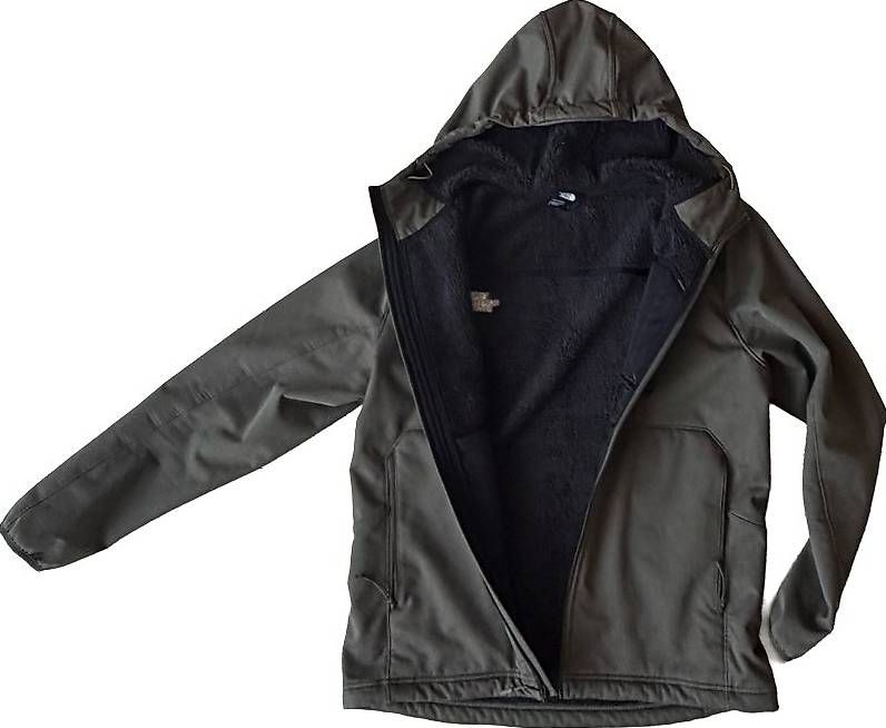 North Face Giacche: North Face Softshell à capuche doublé polaire Kaki Taille L – Usato da Champlan venduto da jbibinet01 3